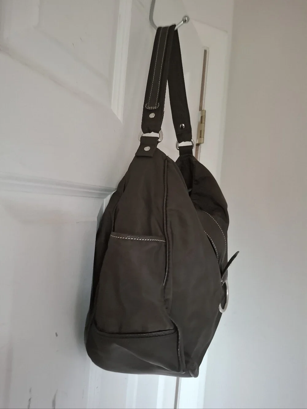 Talbots Brown Nylon Hobo Bag